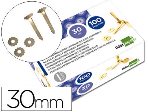 Ataches encadernacao liderpapel, com aro, caixa de 100, 30 mm , Liderpapel , 2845 , 8423473028456